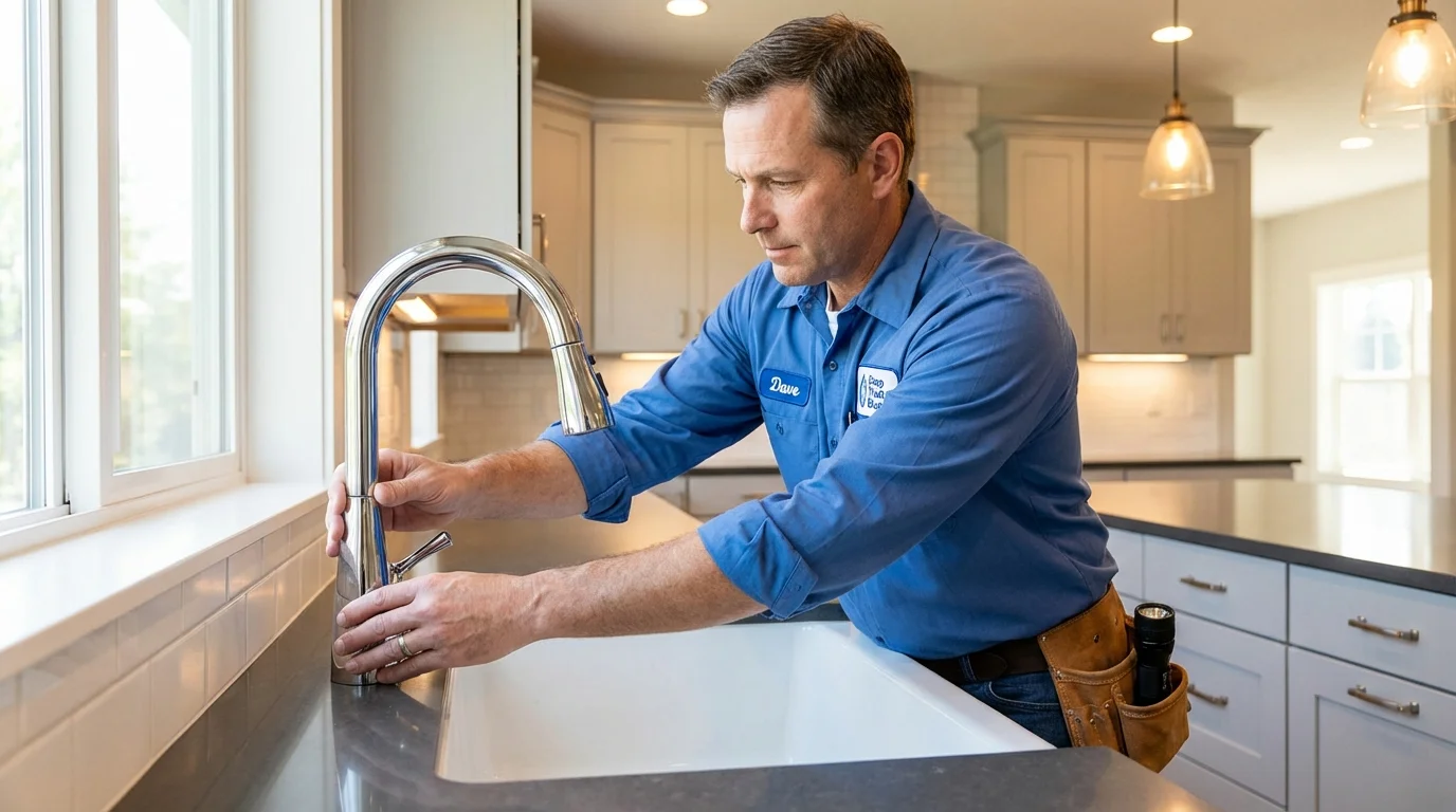 Kitchen faucet installation by Johns Plumbing LLC in Hampstead